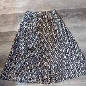 Melrose and Market Navy Floral A-Line Skirt